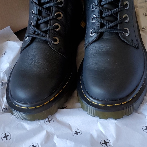 Dr martens tall combat black leather boot sz 6 - Picture 2 of 15